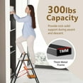 thumbnail image 2 of 3 Step Ladder, Foldable Step Stool, Aluminum Lightweight Ladder for Home Kitchen Closet, Anti-Slip Pedals, Ease of Folding, Portable, 300lbs Capacity - Black&Wood Grain, 2 of 15