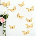 thumbnail image 3 of Gold Butterfly Wall Stickers - 3D Metallic Decor for Parties, Celebrations, Weddings, and Home Accent, Removable & Reusable Adhesive for Versatile Indoor & Event Use, 3 of 5