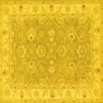 thumbnail image 1 of Ahgly Company Machine Washable Indoor Square Persian Yellow Traditional Area Rugs, 5' Square, 1 of 4