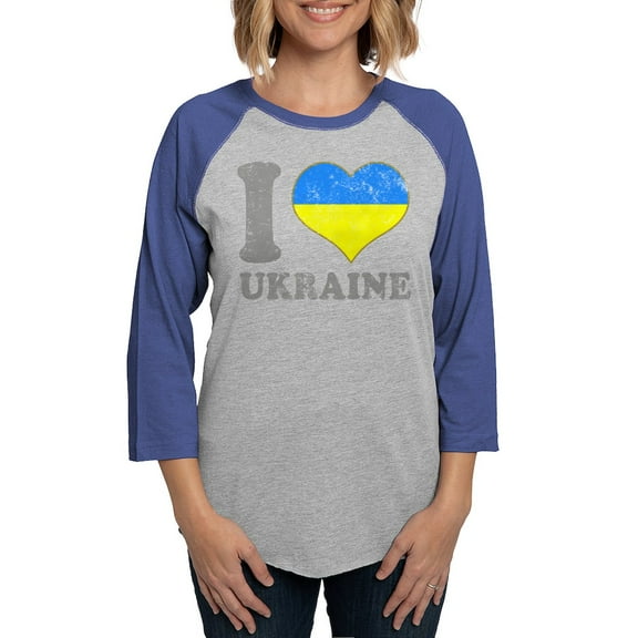 CafePress - I Love Ukraine Native Ukrainia Long Sleeve T Shirt - Womens Baseball Tee