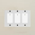 thumbnail image 6 of LEORX White Three Gang Screwless Wall Plate Cover Sleek Outlet Frame for Home Decor, 6 of 8