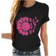 thumbnail image 2 of Puntoco Blusa de manga corta con estampado de moda para mujer, divertida camiseta de cuello redondo, 2 of 4