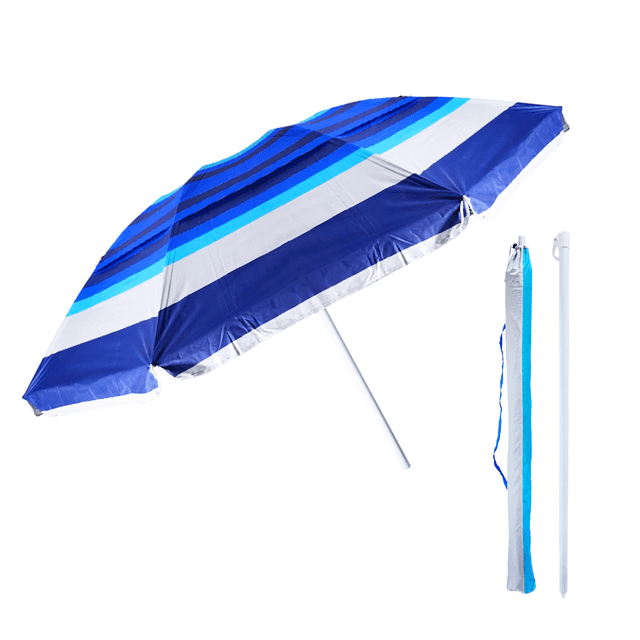 Sombrilla de Playa 50" con Rompevientos y Altura Ajustable blanco Grande