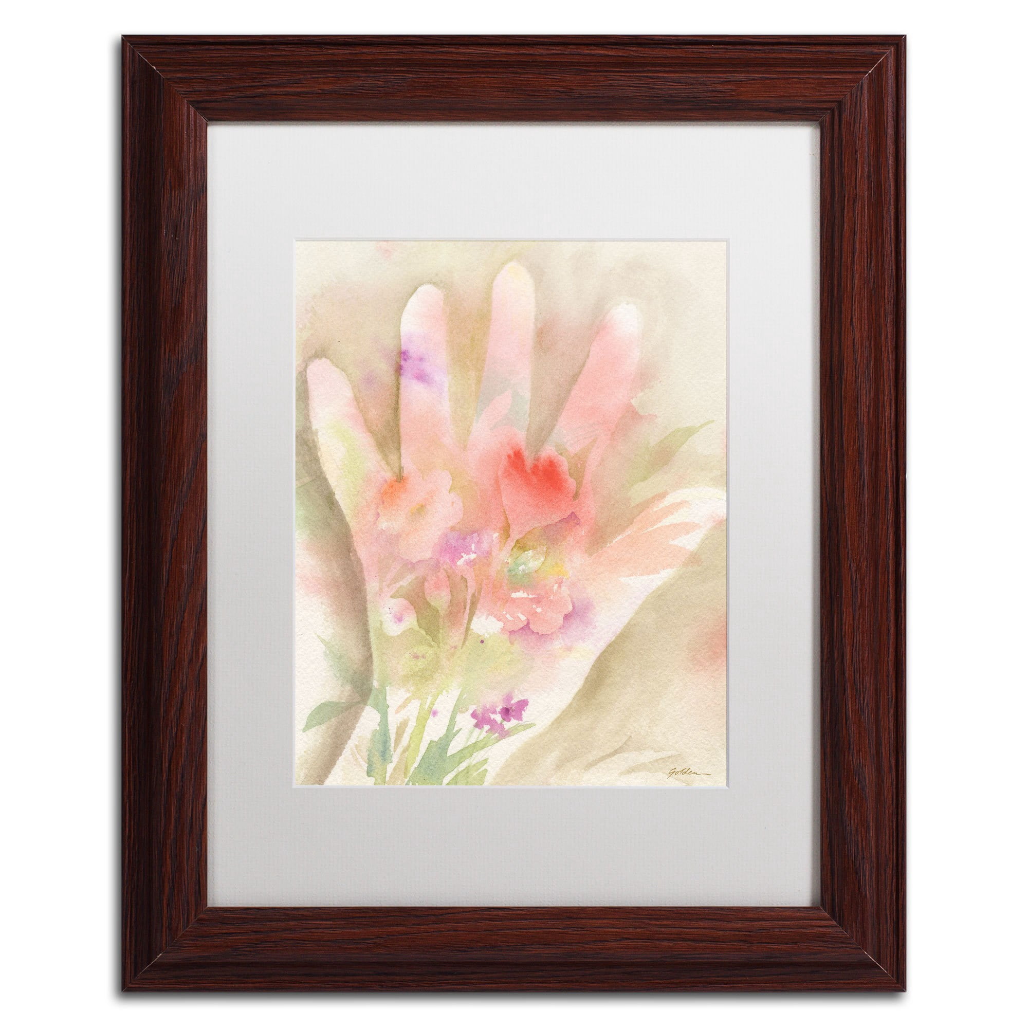 Trademark Fine Art "The Gardener" Canvas Art by Sheila Golden, White Mat, Black Frame