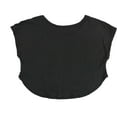 thumbnail image 2 of Peace Generation Womens Solid Cropped Basic T-Shirt, Black, Medium, 2 of 2