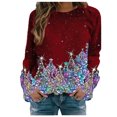 thumbnail image 1 of WEAIXIMIUNG Robe Sweat-Shirt Filles Femmes Noël Col Rond Haut Unique Imprimé Sweat-Shirt Sans Capuche, 1 of 5