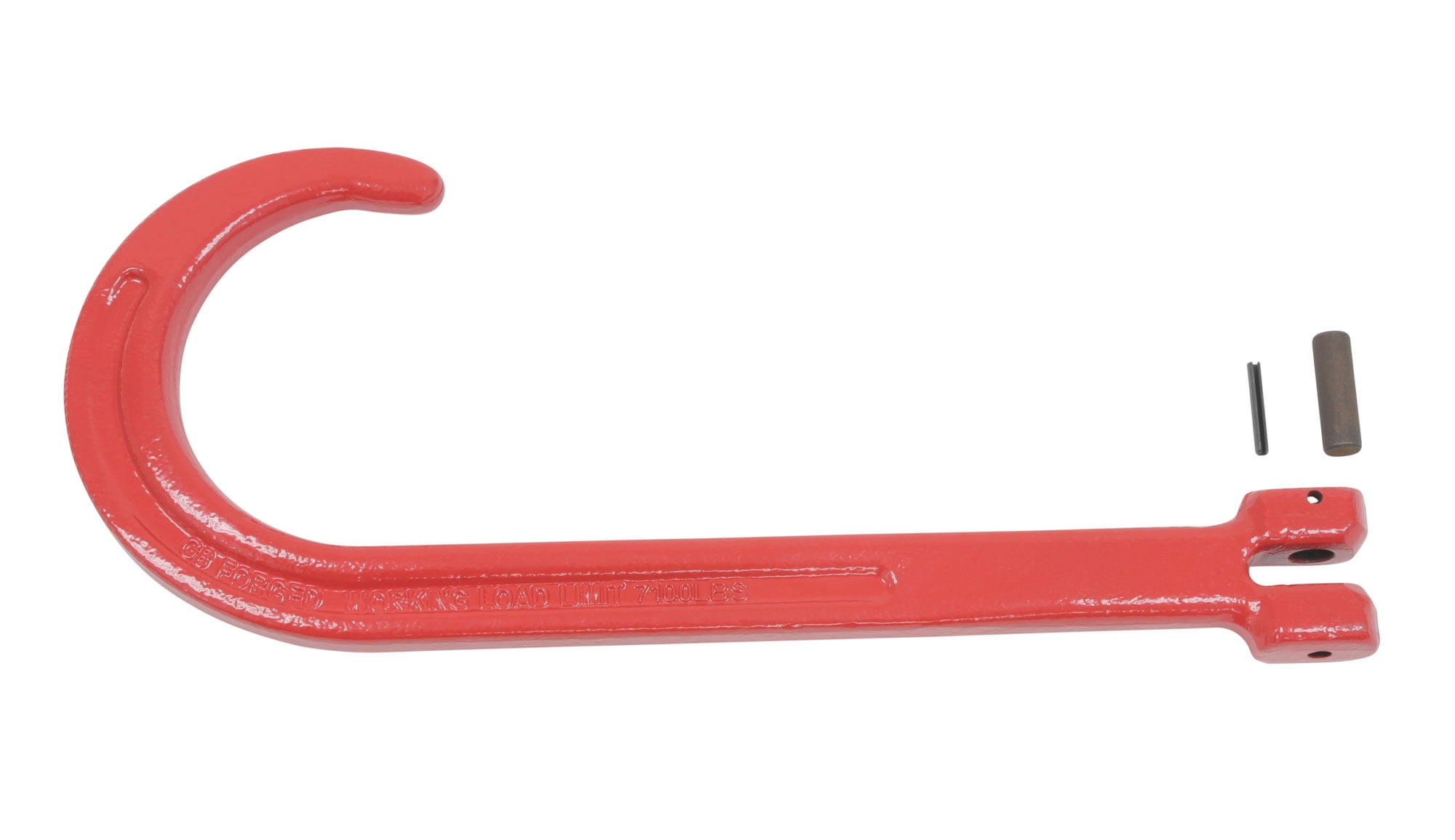 15" Inch J Hook Heavy Duty Grade G80 Tow Axle Strap Wrecker Roll back Clevis Load Limit 7100#