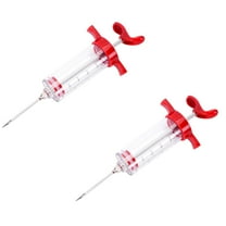 2 pcs!! DreamyJuly Meat 1 Oz Plastic Marinade Turkey Kit 2 Marinade Needles For BBQ Grill, (50ml) Red Seasoning Syringe