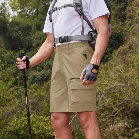 Fnnxeal Cargo Shorts for Men, Relaxed Fit Outdoor with Pockets Summer Carpenter Pants Big and Tall Shorts Men's Khaki Casual Shorts 4XL