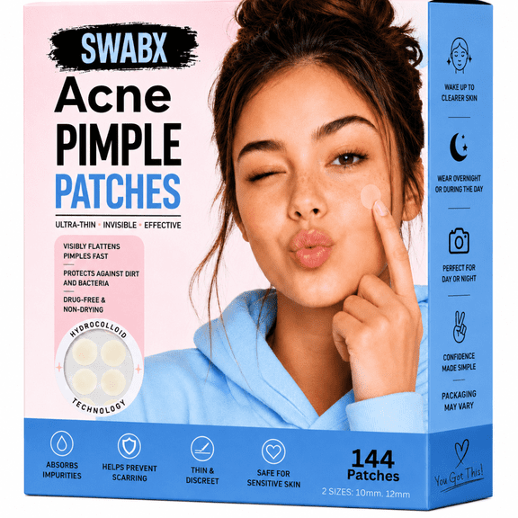SWABX Pimple Patches | 144 Count | Absorbing Patches | Invisible Spot Covers | Day and Night