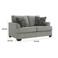 thumbnail image 5 of BenJara Angel 67 Inch Loveseat with 2 Accent Pillows, Soft Dark Gray Polyester-Color:Dark GrayMaterial, 5 of 6