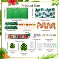 thumbnail image 3 of 124PCS Tiki Bar Hut Kit, Portable Outdoor Tiki Bar Decor with Grass Table Skirt, Tablecloth, Flower Garland, and LED Lights for Hawaiian Luau Tropical Aloha Theme Party Decoration, 3 of 7