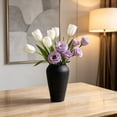 thumbnail image 4 of Vase for Home Decor - Boho Vases for Flower, Modern Textured Vase for Centerpieces, Living Room, Kitchen, Fireplace, Entryway Decor Black, 4 of 4