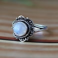 thumbnail image 4 of Blue Fire Moonstone Ring, 925 Silver Ring, Crystal Ring, Floral Ring, Bohemian Ring, Vintage Ring, Pretty Ring, Statement Ring, Gift For Her, 4 of 6