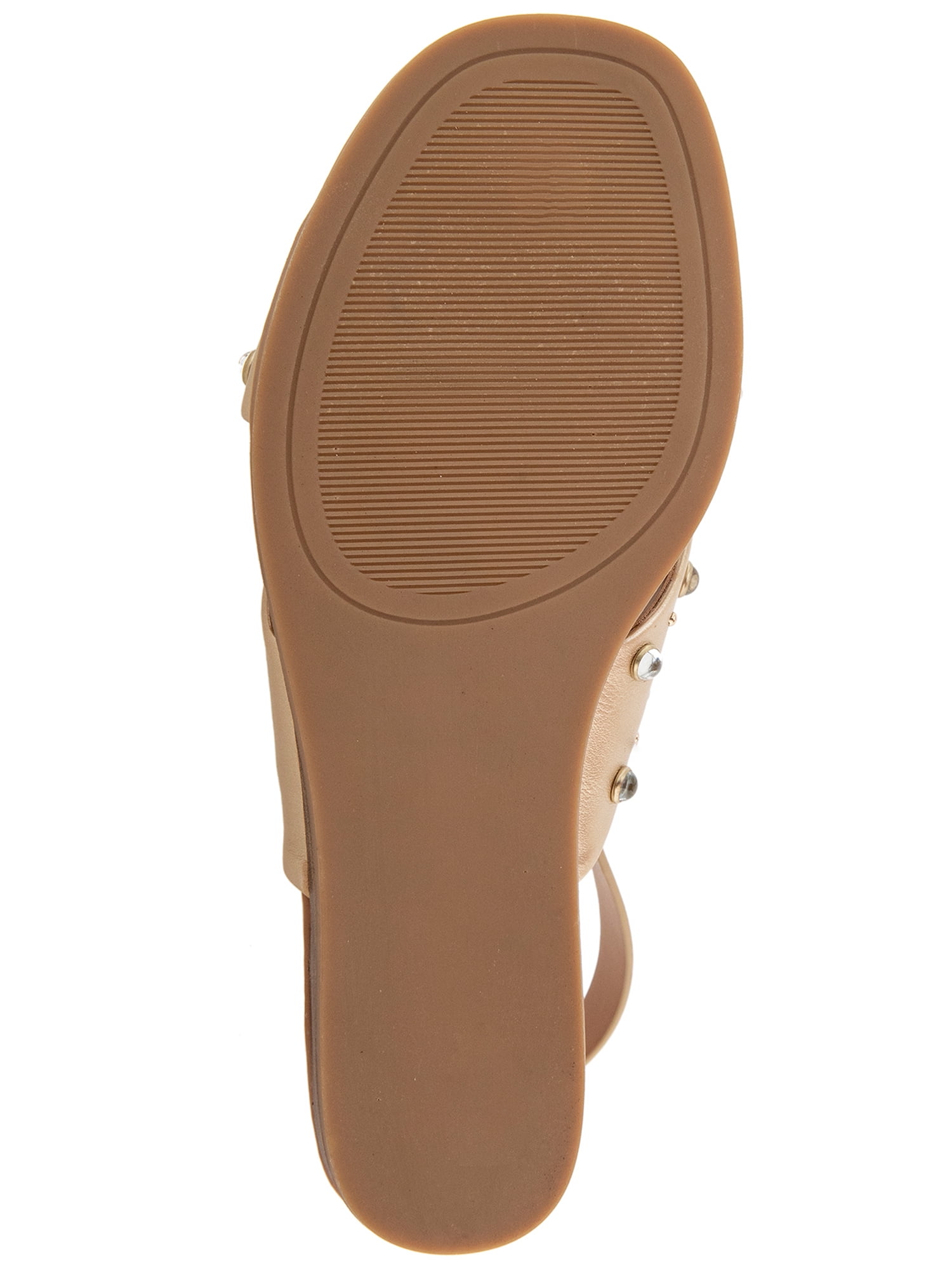 Kensie Women's Alishia Gem Crossband Wedge Flat Sandal