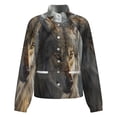thumbnail image 5 of Jackets for Women Winter Coat Jackets Flannel Stand Collar Jacket(Wolf in Winter Forest,Size:S-4XL), 5 of 7