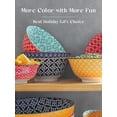 thumbnail image 6 of Mosaian 33 OZ Large Bowl Set of 6 - Ceramic Deep Bowls for Ramen, Pasta, Salad - Vibrant Patterned Porcelain Bowls for Kitchen Decor & Housewarming Gift - Dishwasher & Microwave Safe, 6 of 7