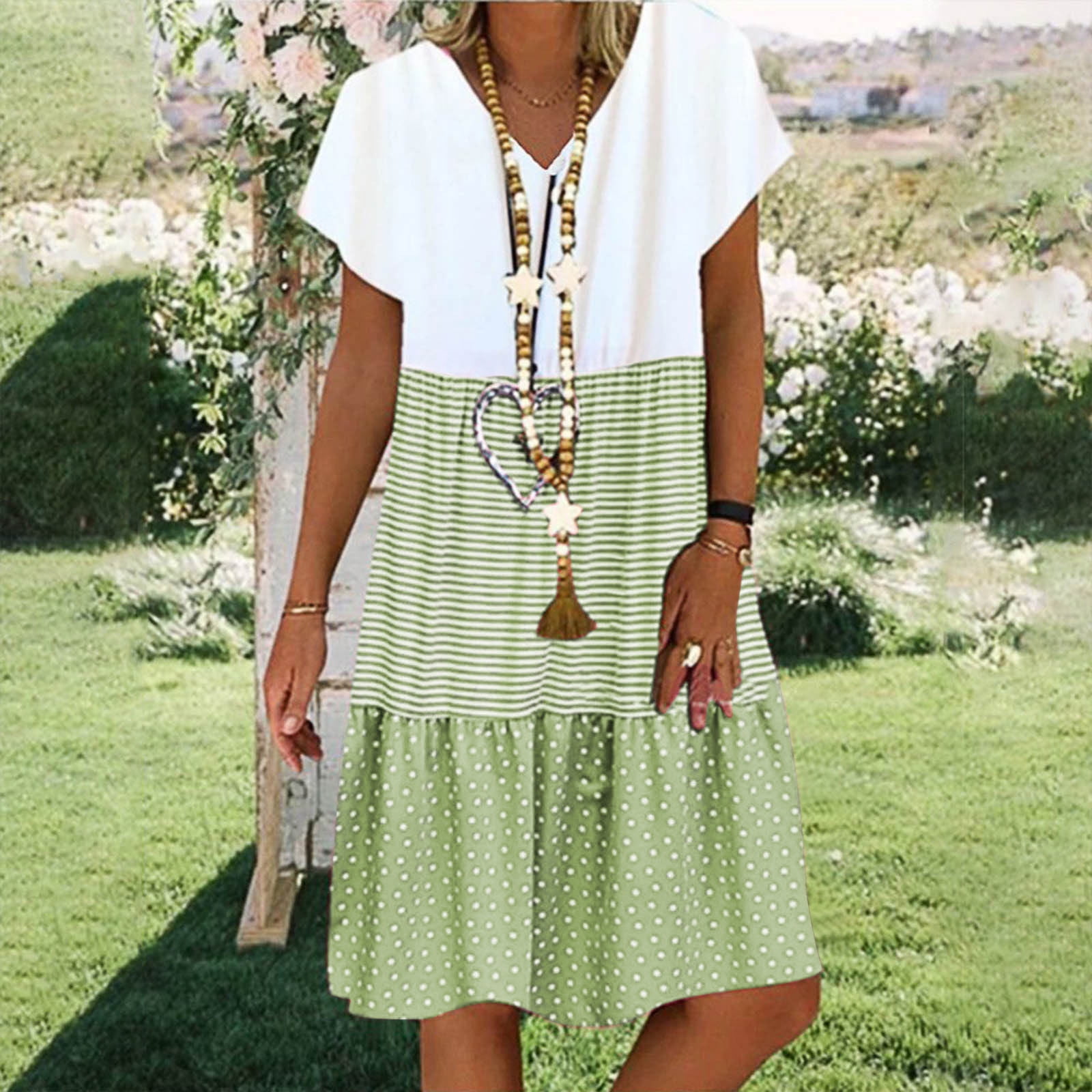 EGNMCR Holiday Dresses for Women Fashion Women's Summer Casual