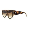 thumbnail image 3 of Womens Flat Top Futurism Triangular Plastic Thick Arm Sunglasses Tortoise - Brown, 3 of 4