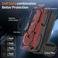 thumbnail image 2 of Armor Designed for Samsung Galaxy A35 Magnetic Case, Rugged Shockproof, with 360 Rotate Ring Kickstand, Hard Anti-Drop Heavy Duty Protection Hybrid Phone Cover for Galaxy A35, Red, 2 of 7