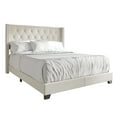 thumbnail image 4 of Castle Place Nailhead Trim Wingback Linen Upholstered Bed, Warm Grey , Twin, 4 of 7