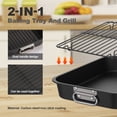 thumbnail image 4 of Wekvgz 2Pcs Roasting Pan Versatile Deep Baking Pan Non Stick Metal Baking Dish Pan Easy to Clean Roasting Pan Brownie Pan Solid Lasagna Brownie Turkey Pan for Kitchens, 4 of 10