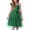 Green, variant on Girls Spring One Shoulder Dresses Ruffle Sleeveless Formal Birthday Party Tulle Belted Dress for Kids 4-12Y