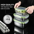 thumbnail image 4 of Stainless Steel Food Storage Containers Set of 9 Leak Proof Airtight Lids Dishwasher Freezer Safe, 4 of 7