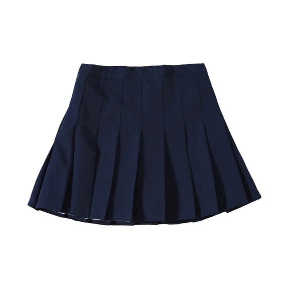 Resicozy Girls Pleated Skirt School Uniform Skort Elastic Waist A-Line Casual Skirt for Toddler Girls 2-14 Years Navy 170