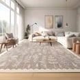 thumbnail image 2 of Washable Runner Rug,Non-Slip Bathroom Rug, Kitchen Rug with Floral Design, Low Pile Stain Resistant Hallway Carpet for Bedside, Laundry Room, Entryway - Green Modern Neutral Indoor Mat, 2 of 9
