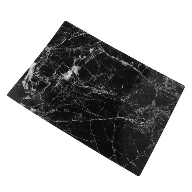 Mantel individual de material cuero PU perfecl Mantel individual negro 45.5 cm x 32.5 cm