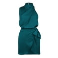 thumbnail image 3 of Ketyyh-chn99 Robes Grande Taille pour Femmes Robe Maxi Grande Taille Robe d'Été Manche à Volants Ample Fluide Plissée Robe Mini Bleu,P, 3 of 4
