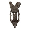 thumbnail image 5 of Cast Iron Metal Rustic Farmhouse Rooster Chicken Door Knocker With Strike Plate, 5 of 6