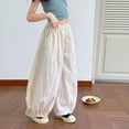 thumbnail image 3 of lnmuld Girls Lightweight Textured Balloon Pants Elastic High Waist Curved Split Seam Elastic Loose Casual Daily Pants Size:13-14 Years, 3 of 5