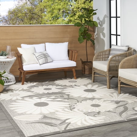 Nourison Aloha Indoor/Outdoor Beige 9' x 12' Area Rug, (9x12)