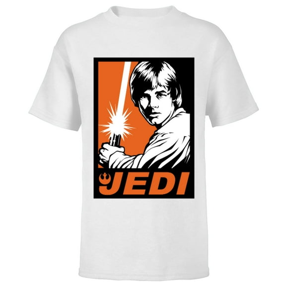 Star Wars Luke Skywalker Rebel Jedi - Short Sleeve T-Shirt for Kids - Customized-White