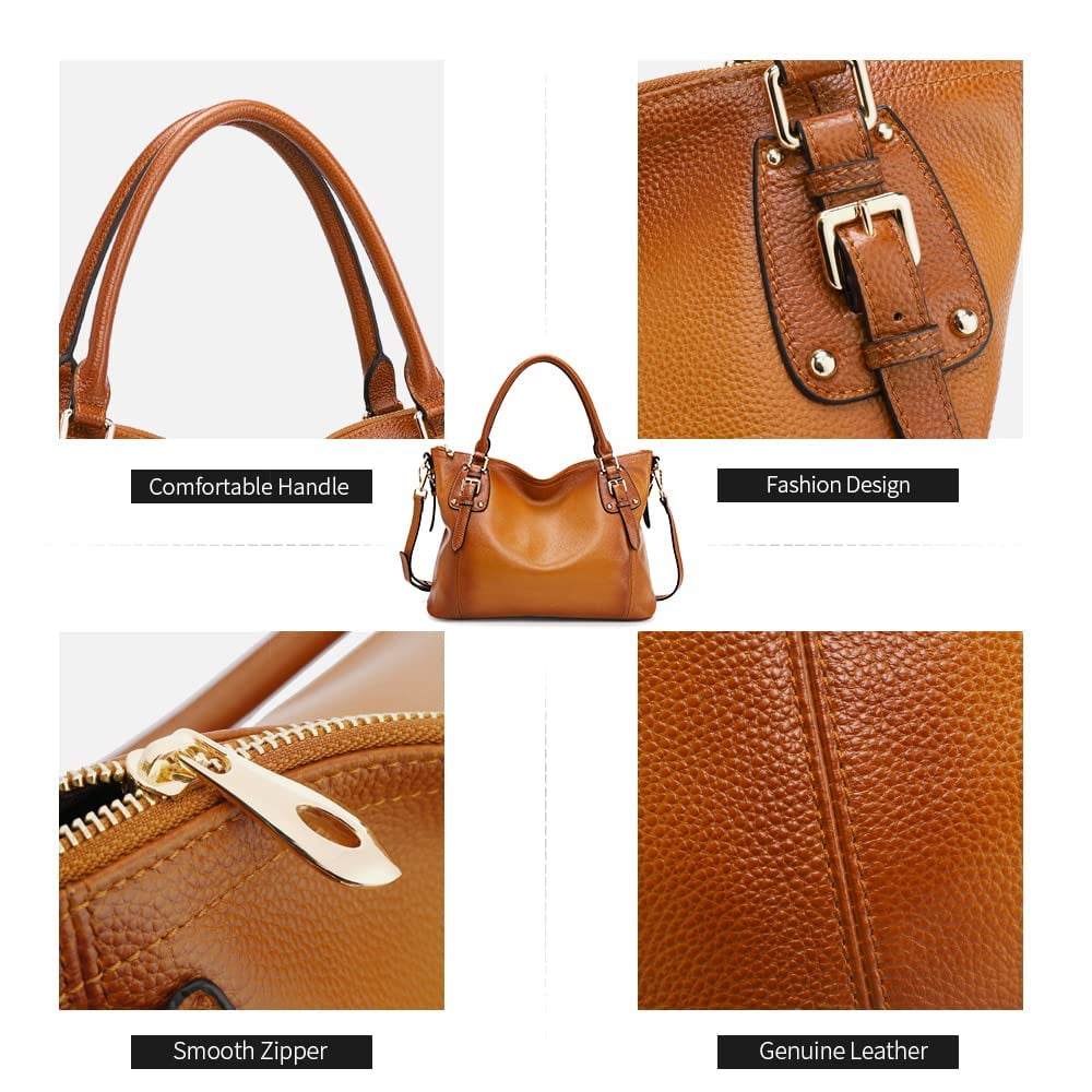 Kattee Leather Handbags Tote Shoulder Bag for Woman Satchel Designer Purse Top Handles Crossbody Bag Large Capacity