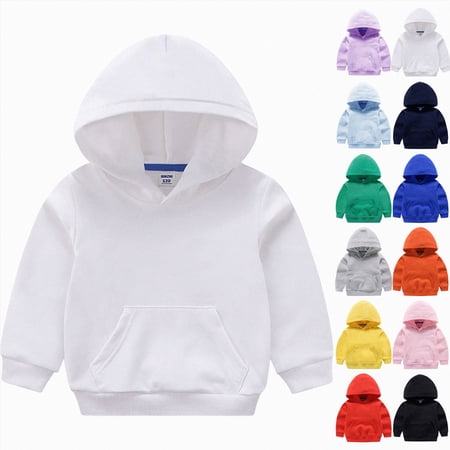 Nwiuh Toddler Unisex Baby Hooded Sweatshirt Infant Boys Girls Winter Hoodies Autumn Solid Pullover Pockets Jumper Outfits (Green 9-10 Years)