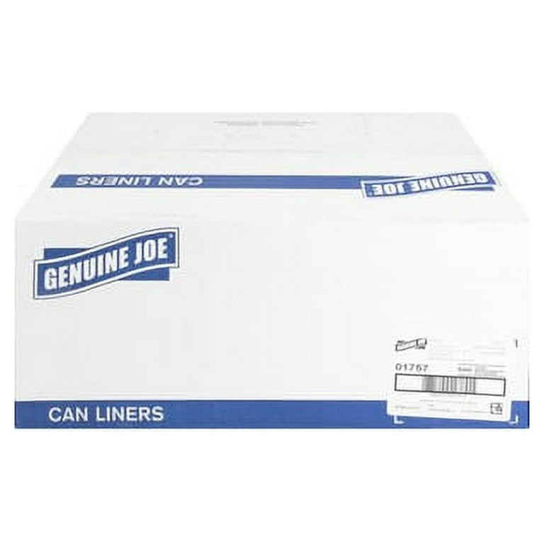 Genuine Joe Heavy-Duty Trash Can Liners - Medium Size - 33 gal Capacity -  33 Width x 40 Length - 1.50 mil (38 Micron) Thickness - Low Density -  Black - 100/Carton - Reliable Paper