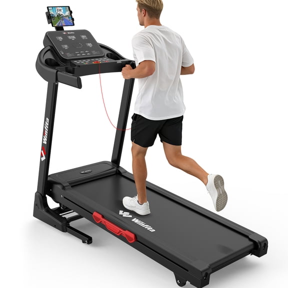 Auto Incline Treadmill, 12% Incline, 3.5HP, 8 MPH Running Jogging Machine, 17" Wide Belt, 300-400 lbs Capacity, Fitness Treadmill for Home with Bluetooth App