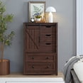 thumbnail image 7 of BOSHIRO 5-Drawer Sliding Barn Door Dresser, Espresso Brown Finish, Farmhouse Tall Chest for Bedroom and Living Room, 7 of 7
