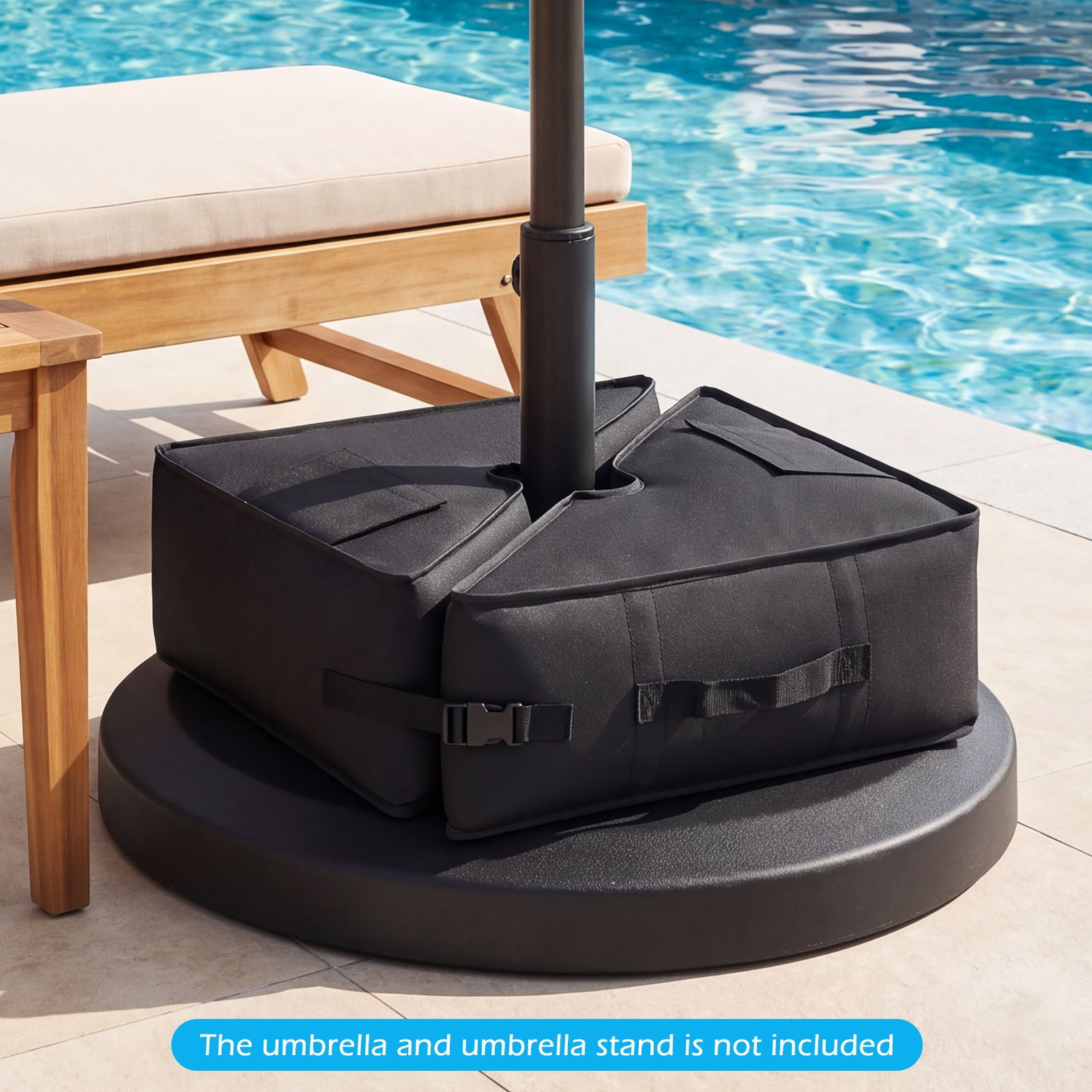 Gymax 2-Pack Square Umbrella Base Weight SandbagsPatio Umbrella Stand w/ Slots