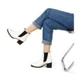 thumbnail image 3 of Pennysue Women Chelsea Boots White Female Chunky Heel Ankle Booties 6.5M, 3 of 7