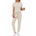 thumbnail image 2 of MOYIKO Two Piece Sets for Women Lounge Sets Casual Short Sleeve Tops and Long Pants Vacation Travel Summer Outfits, 2 of 7