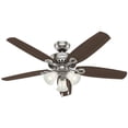 thumbnail image 1 of Hunter Builder Plus 52" Ceiling Fan w/ LED Lights and Pull Chain, Brushed Nickel, 1 of 4