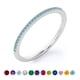 thumbnail image 1 of JeenMata Alianza de Boda Clásica con Detalles Pavé, Corte Redondo de 0,25 Quilates, Piedra Natal de Diciembre, Baño de Oro Blanco de 18 K sobre Plata, 1 of 6