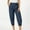 Navy, variant on Fashion Olyvenn Women's Cropped Paper High Waist Pants with Pockets Lounge Workout Jogging Solid Color Vintage Trousers Pink XL