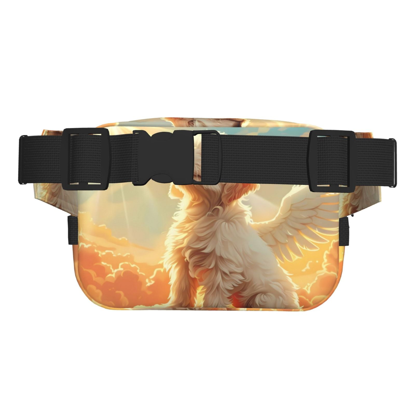 Picia Sunshine Golden Cloud Dog Print Square Double-Layer Waist Bag Mini Adjustable Waist Belt Bag Exercise Running Travel Hiking