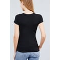 thumbnail image 4 of Essential Basic Women's Plus Classic Short Sleeve Scoop Neck 6 Pack Tshirts, 3Black,3White, 3XL, 4 of 5