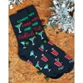 thumbnail image 2 of MeMoi Women's Candy Canes & Cocktails Holiday Crew Socks - Womens - Female, 9-11, Navy, 2 of 4